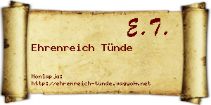Ehrenreich Tünde névjegykártya